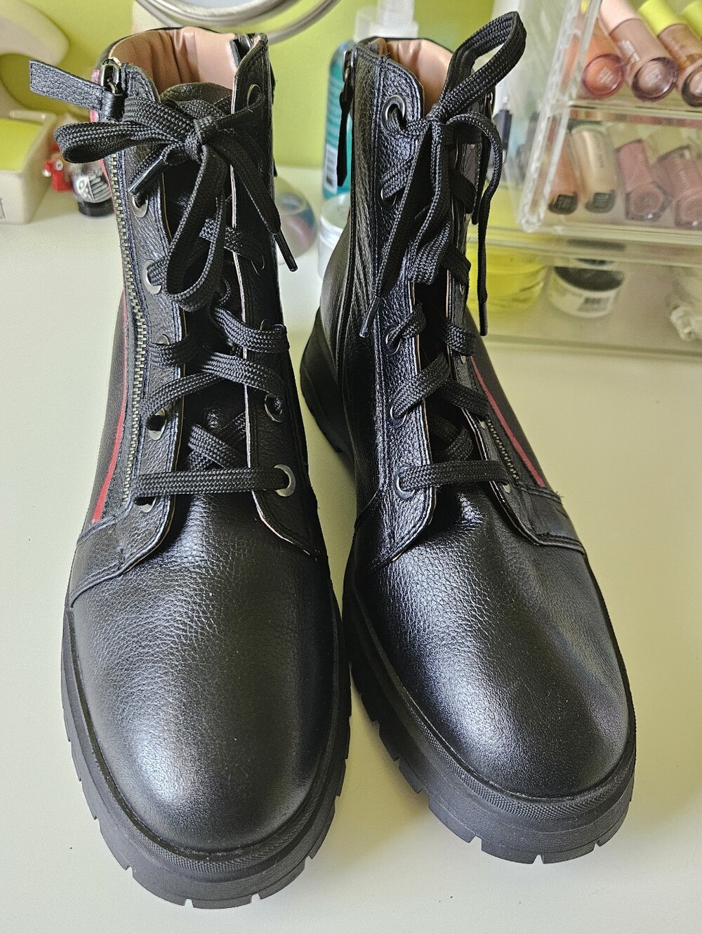 New Without Box Linea Paolo Lace Up Boots Black Size 11